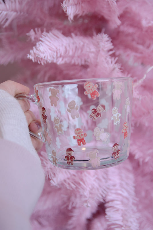 Gingerbread Glass with Handle and Cork Engraved Coaster