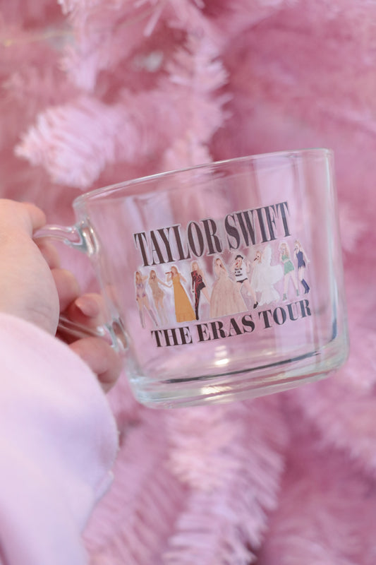 Eras Tour Glass with Handle and Cork Engraved Coaster