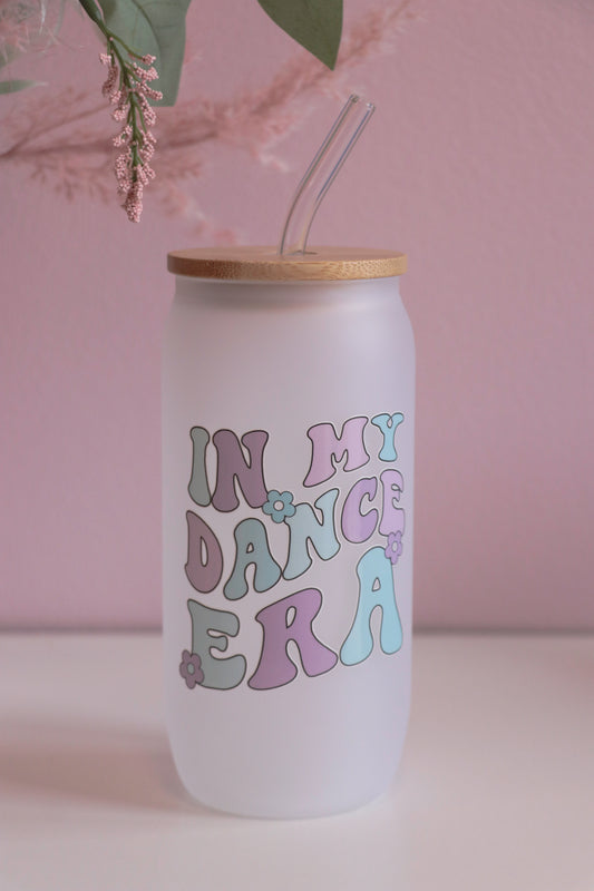 In My Dance Era Can Glass with Bamboo Lid and Straw