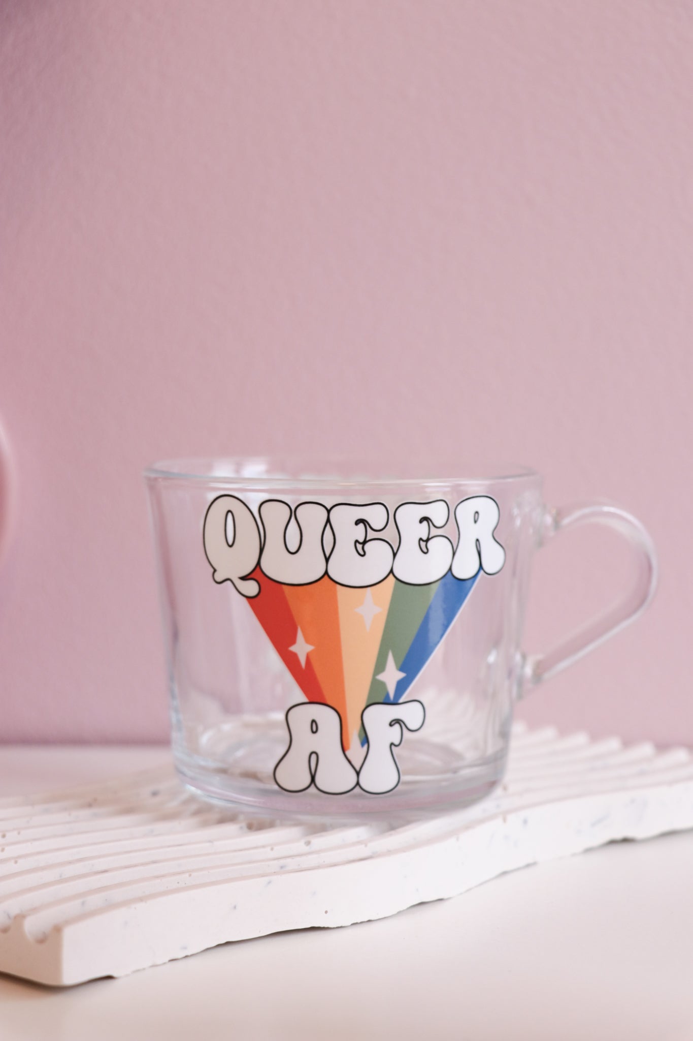 Queer AF Glass with Handle