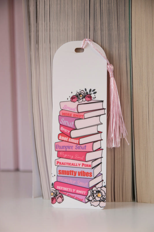 Smutty Book Stack Acrylic Printed Bookmark