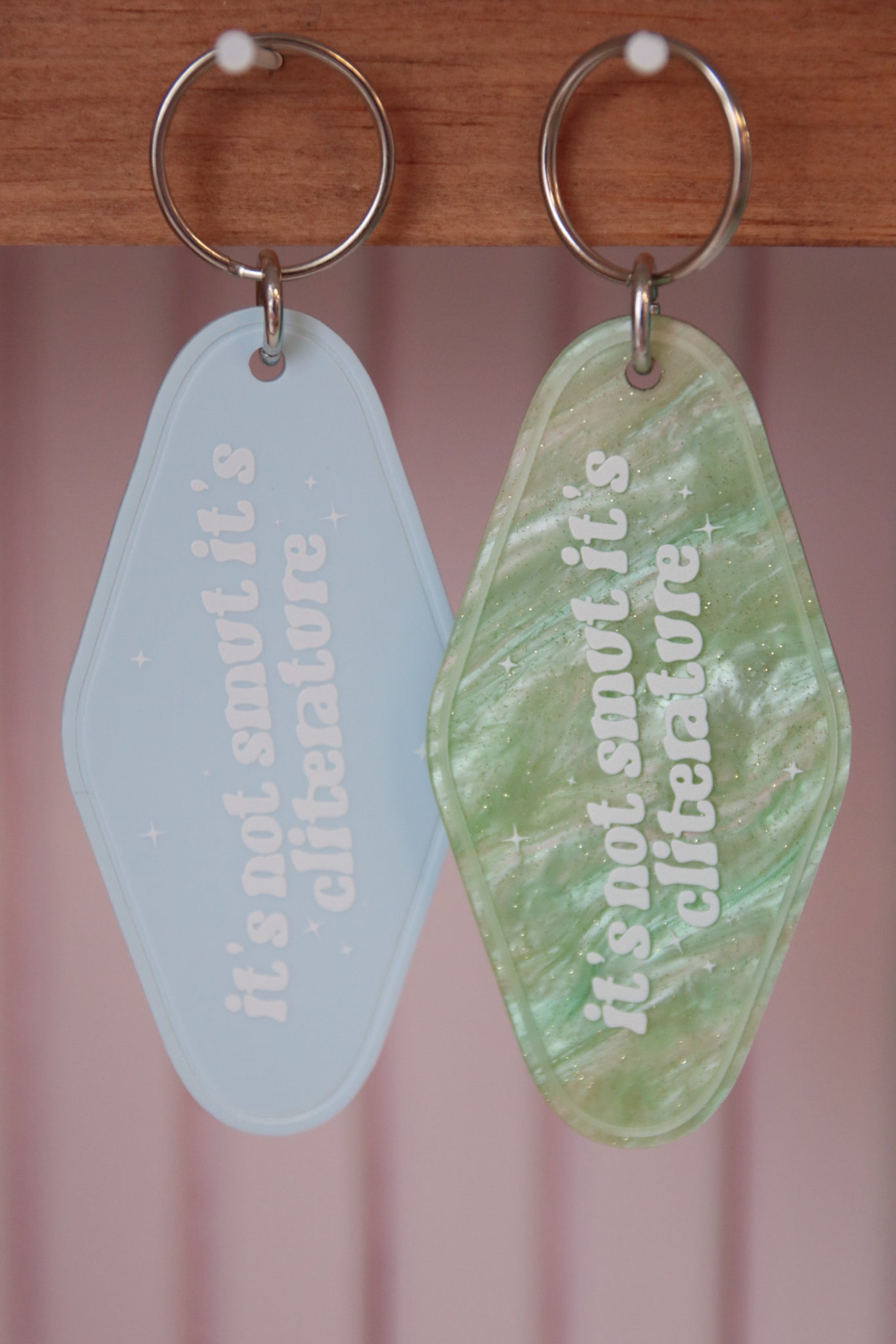 It's Not Smut It's Cliterature Retro Motel Keychain