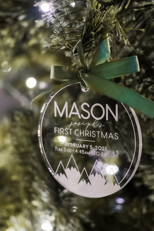 Baby's First Christmas Ornament - Mountains