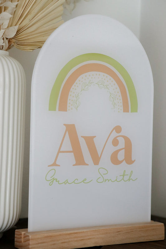 Acrylic Arch Rainbow Personalized Name Sign