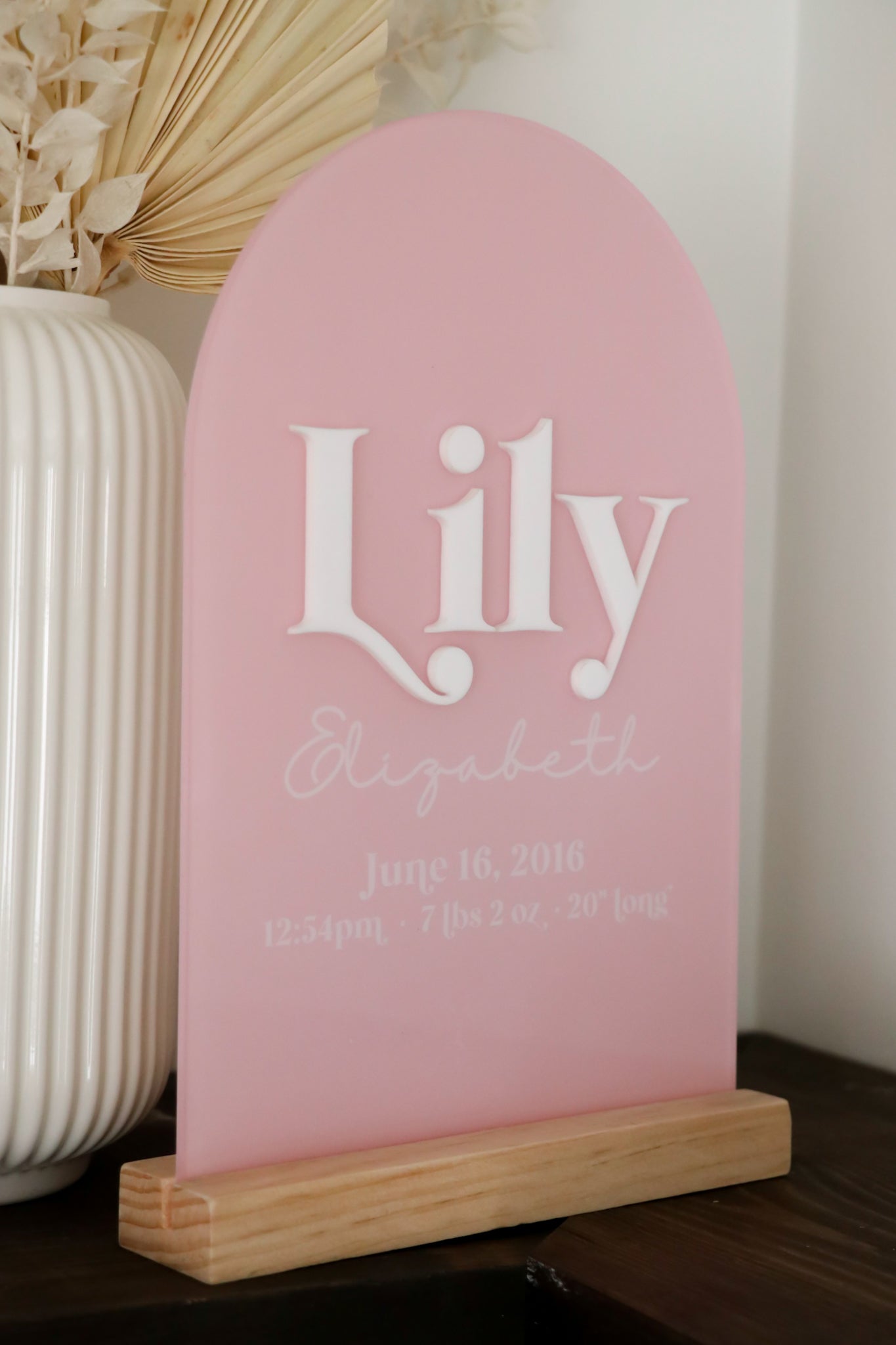 Acrylic Arch Birth Stats Sign