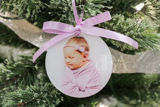 Photograph Baby's Christmas Ornament- UV Printed