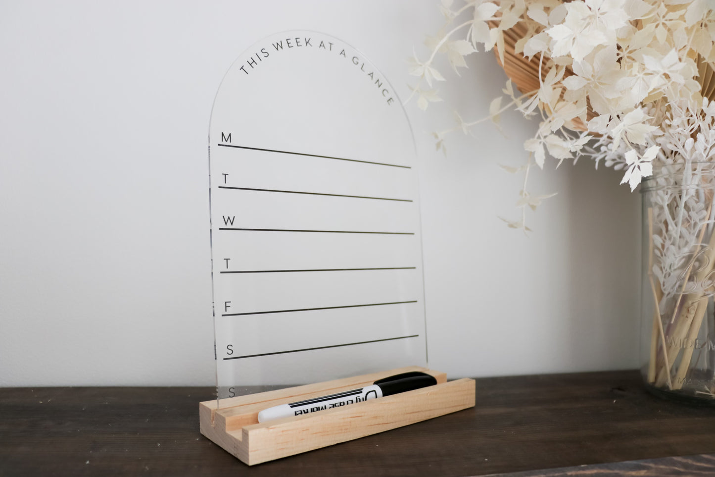 Acrylic Desk Sign | Calendar, To Do + Dinner Plan