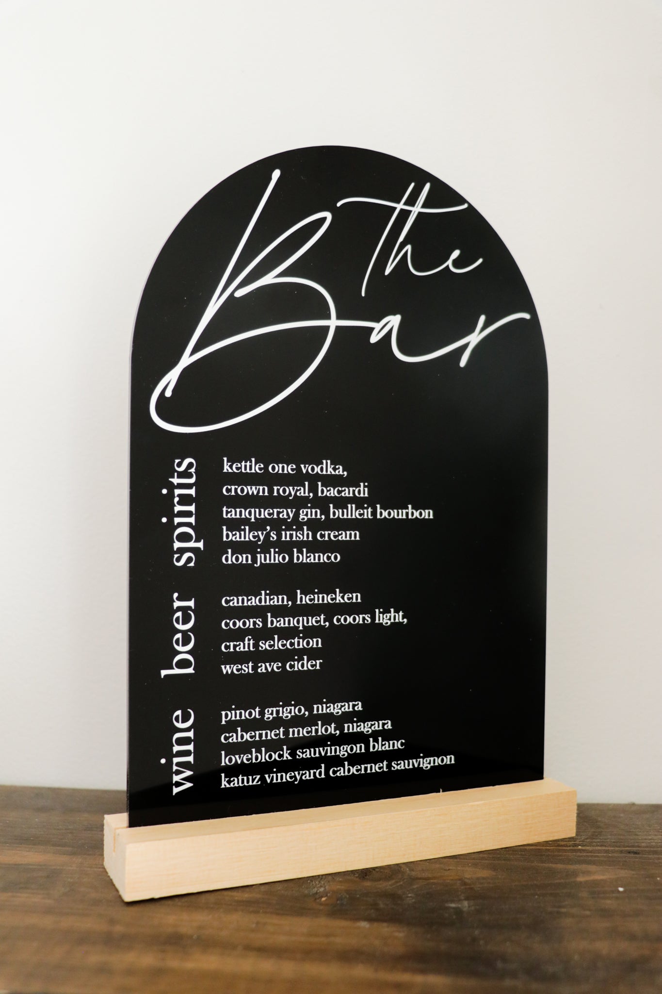 Arch Acrylic Bar Sign