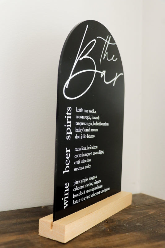 Arch Acrylic Bar Sign