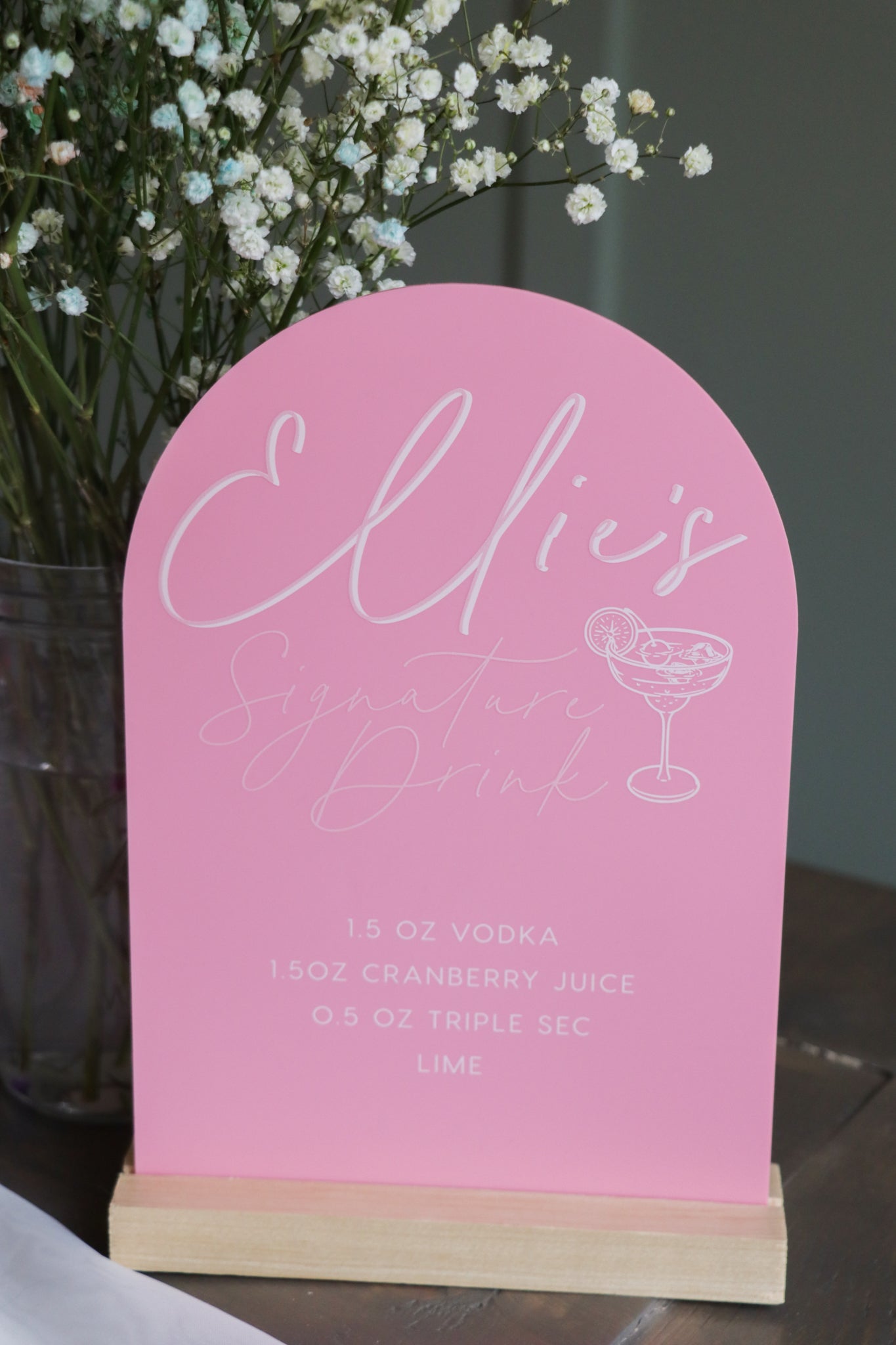 Arch Acrylic Signature Drink Sign