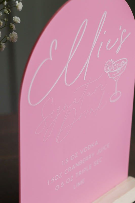 Arch Acrylic Signature Drink Sign