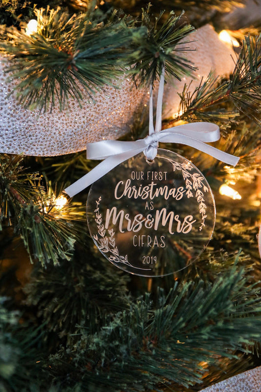 First Christmas As Mr + Mrs, Mrs + Mrs, Mr + Mr Ornament