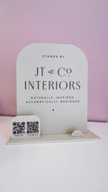 Social Sign with Base and Business Card Slot