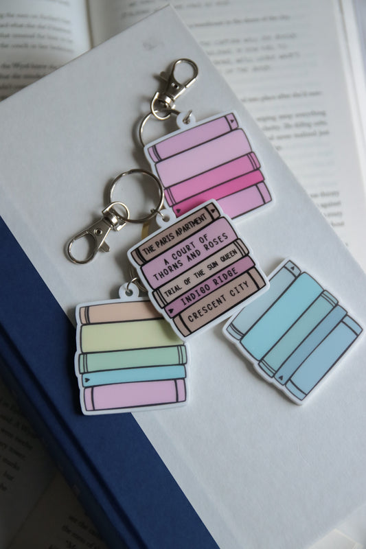 Book Stack Keychain