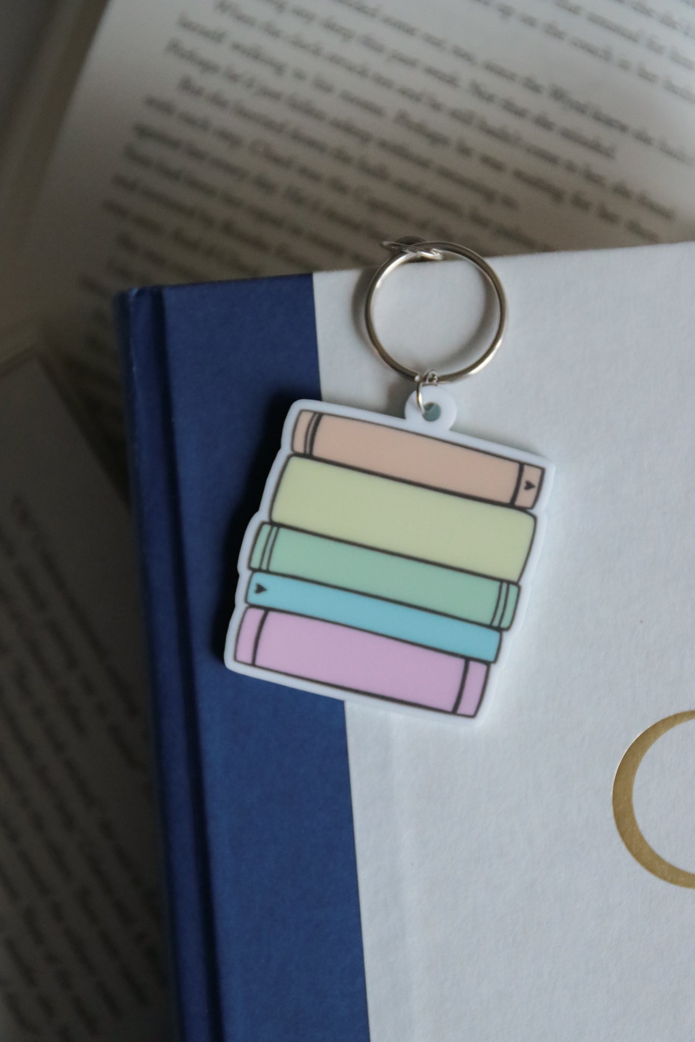 Book Stack Keychain