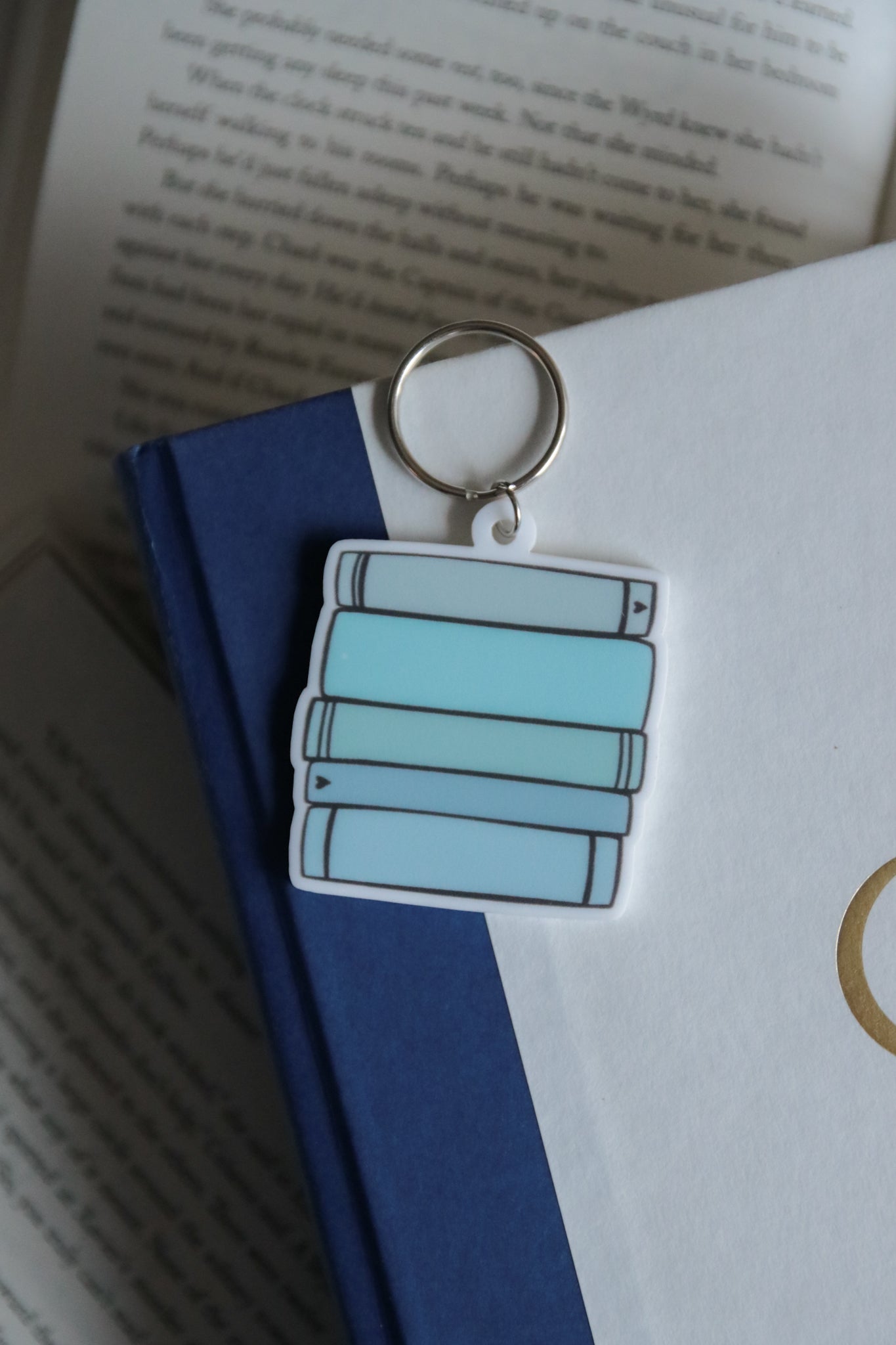 Book Stack Keychain