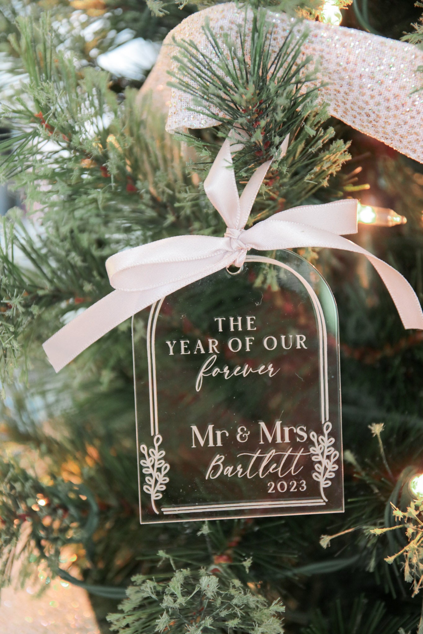 Arch First Christmas Married Ornament