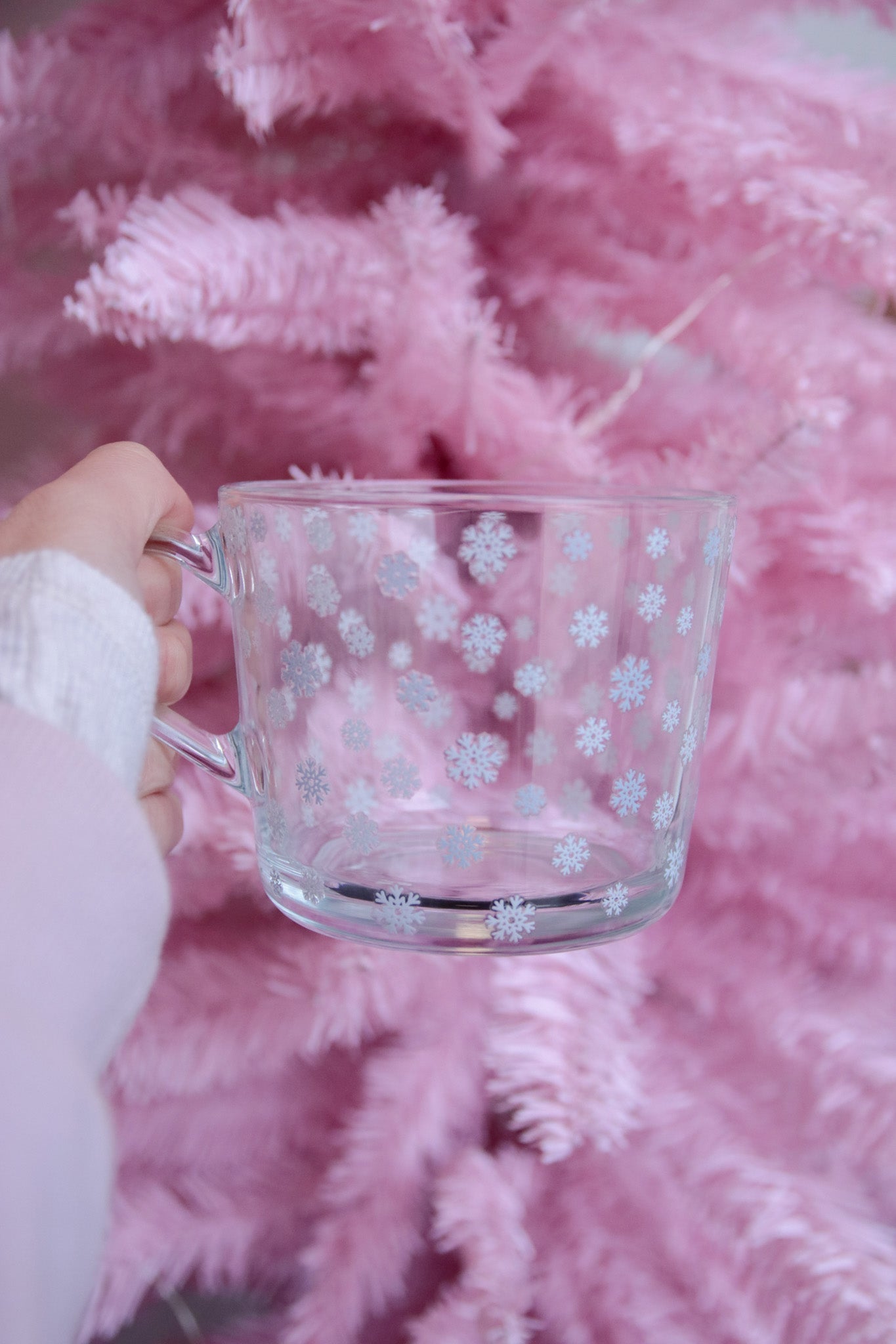 Snowflake Glass with Handle and Cork Engraved Coaster