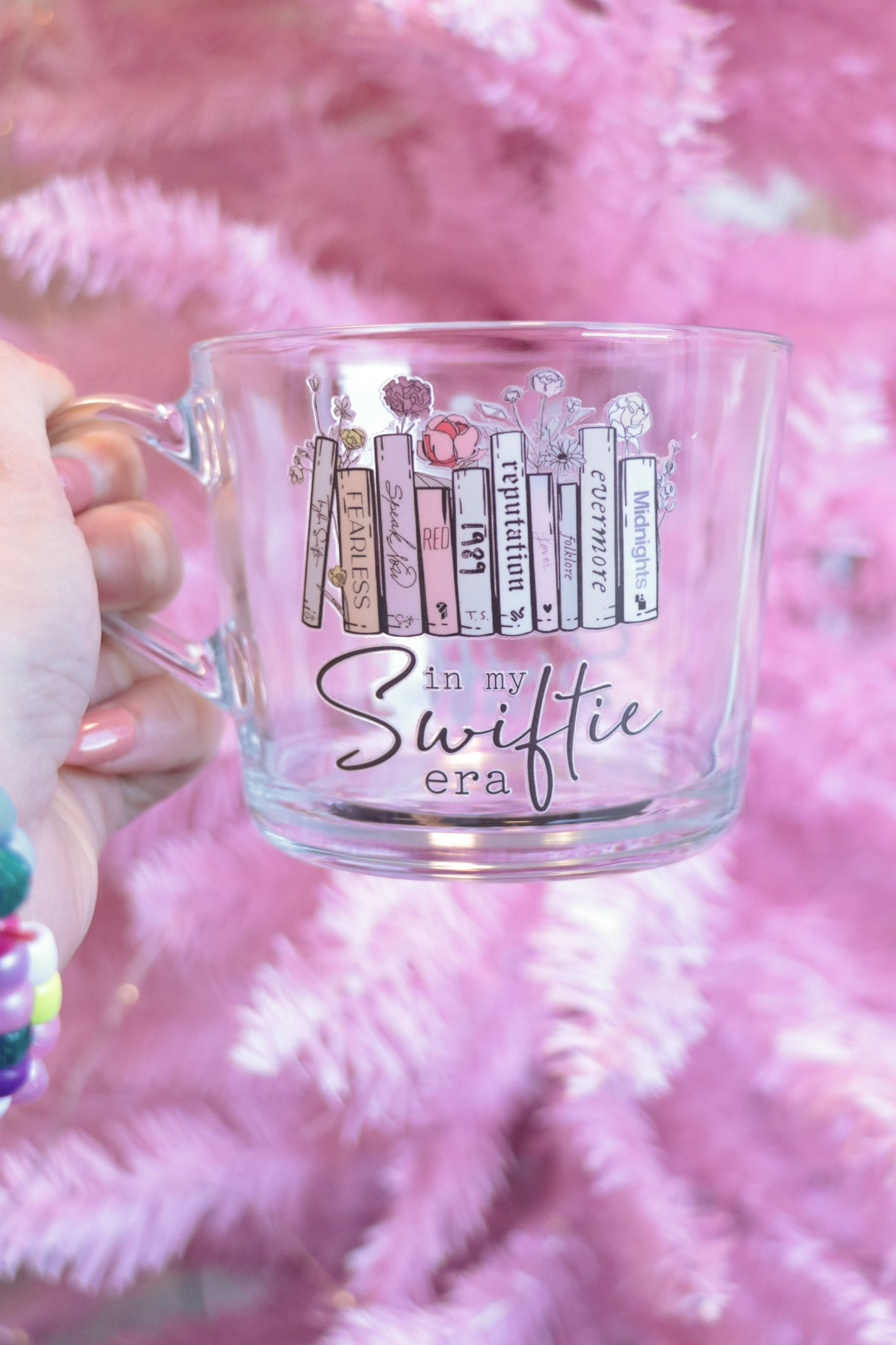 In My Swiftie Era Glass with Handle and Cork Engraved Coaster