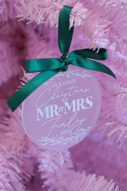 First Christmas As Mr + Mrs, Mrs + Mrs, Mr + Mr Ornament