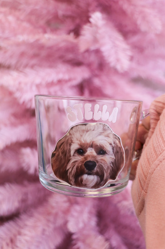 Customized Pet Photo Glass with Handle