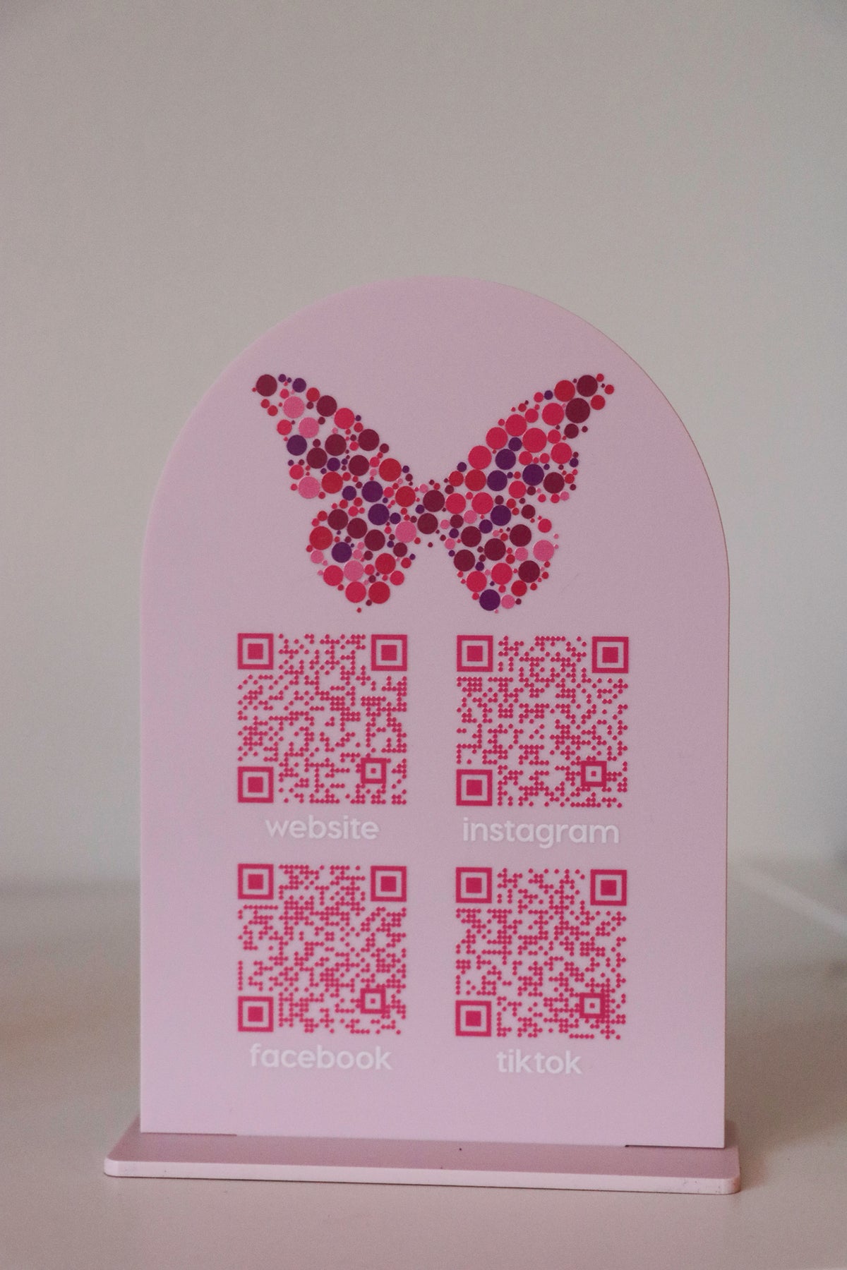 QR Code Social Sign with Base
