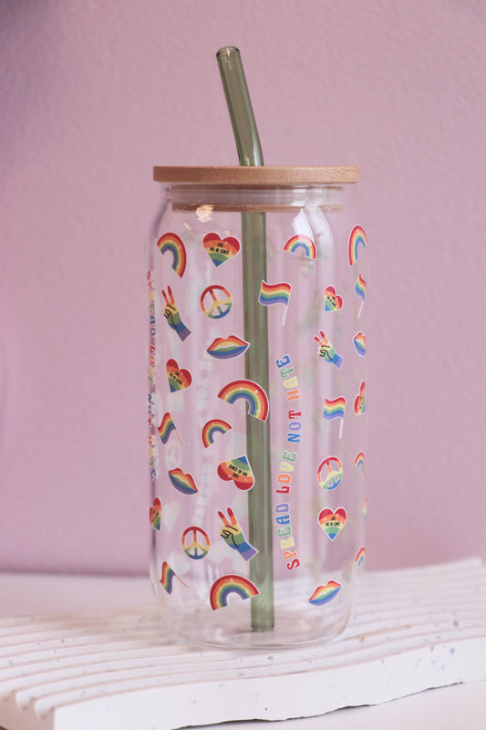 Pride Glass with Bamboo Lid + Straw