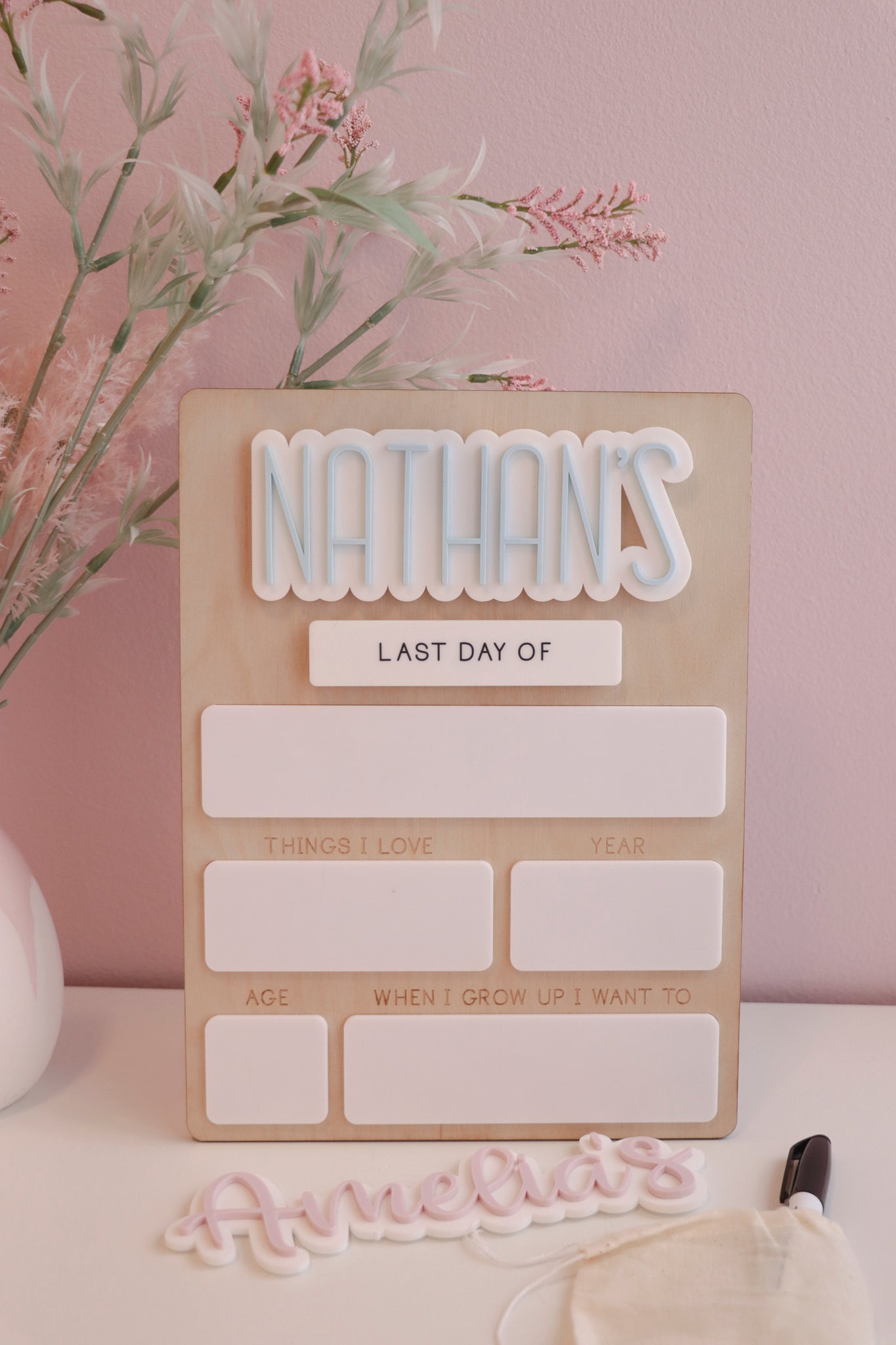 First Day Of / Last Day Of School Sign - Interchangeable Name
