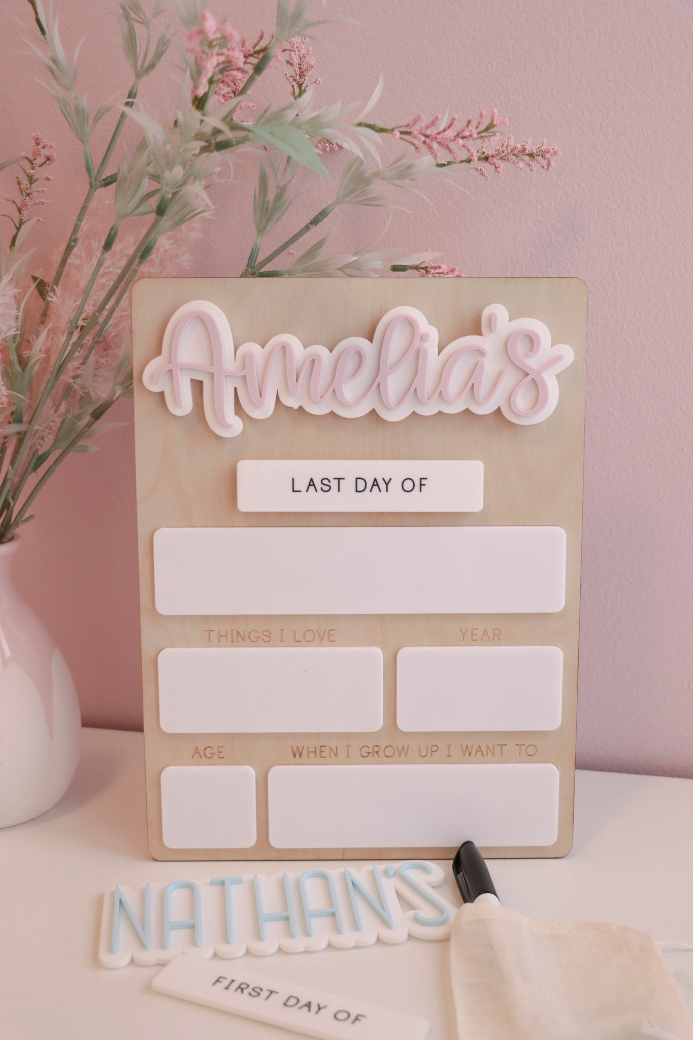 First Day Of / Last Day Of School Sign - Interchangeable Name