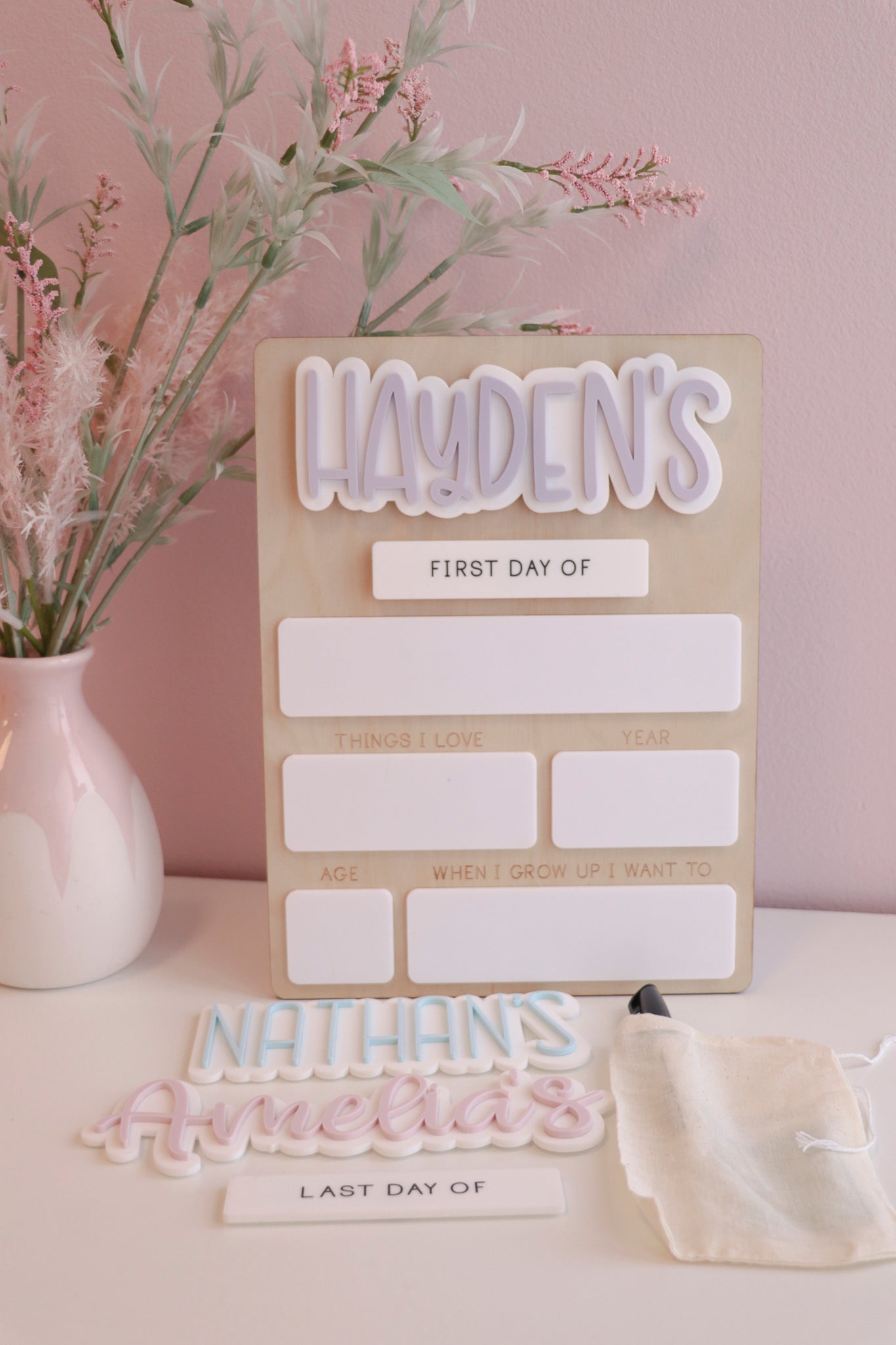 First Day Of / Last Day Of School Sign - Interchangeable Name