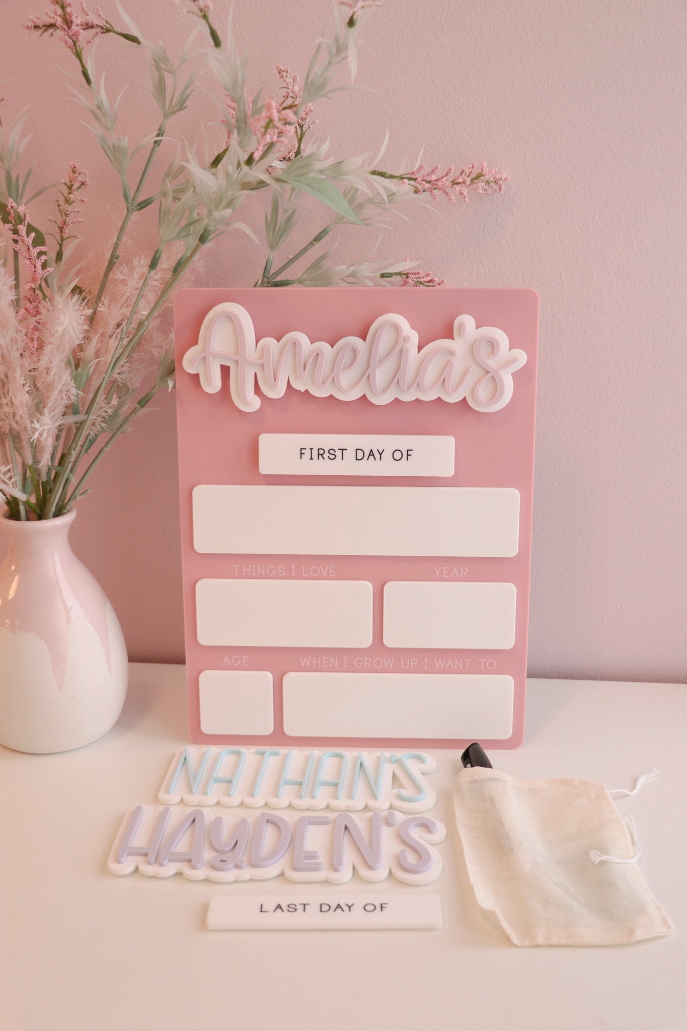 First Day Of / Last Day Of School Sign - Interchangeable Name