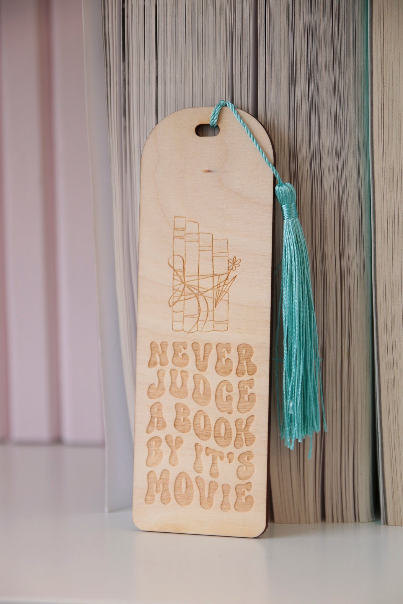 Never Judge a Book By its Movie Engraved Bookmark