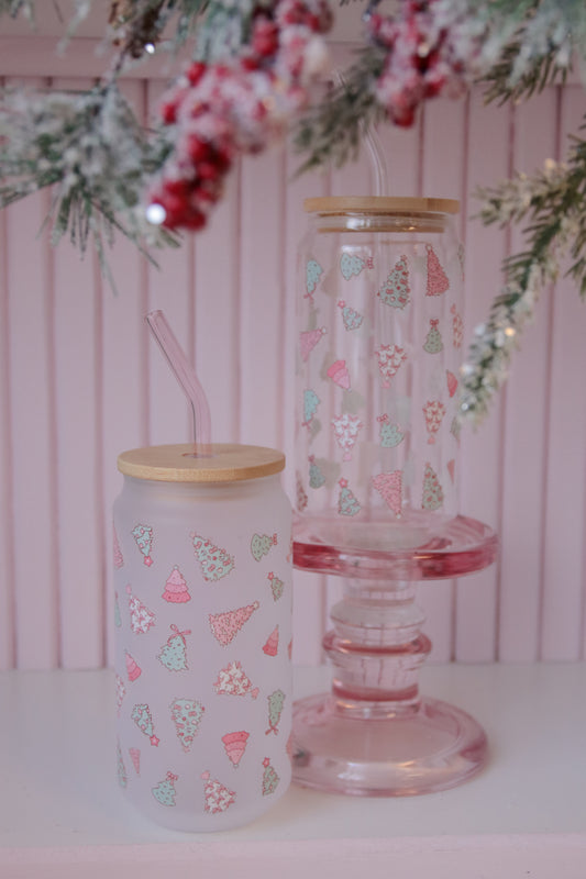 Tree Farm Glass with Bamboo Lid and Straw