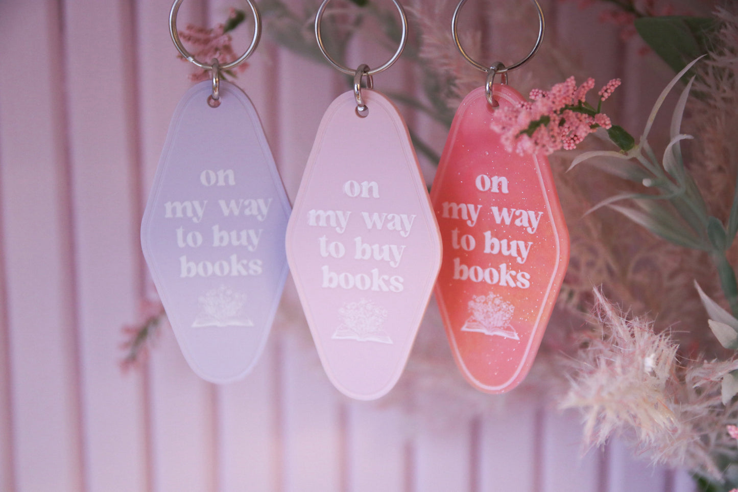 On My Way To Buy Books Motel Keychain