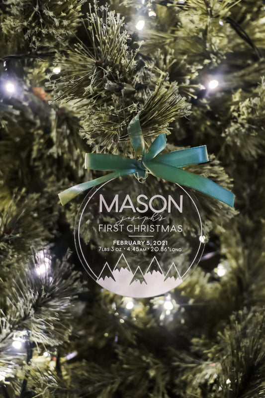 Baby's First Christmas Ornament - Mountains