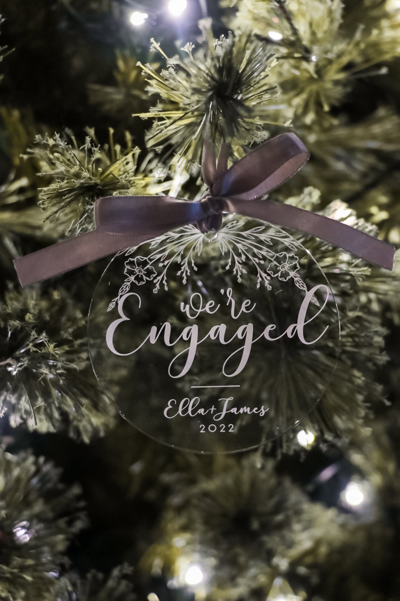 We're Engaged Christmas Ornament