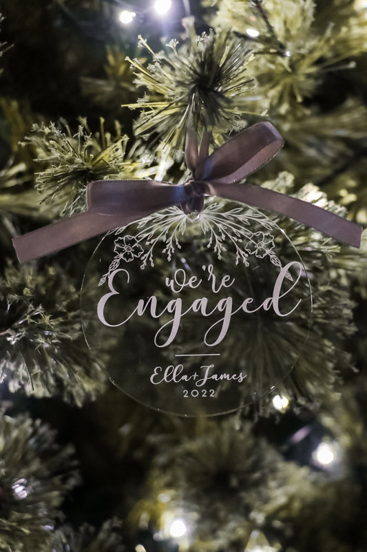 We're Engaged Christmas Ornament