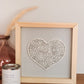 Laser Cut Framed Heart Sign - Grey and White