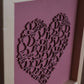 Laser Cut Framed Heart Sign - Mauve and Mauve