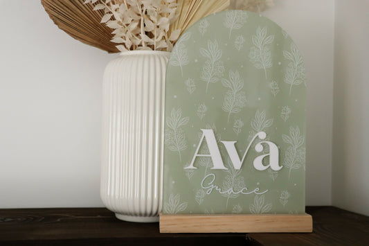 Acrylic Arch Patterned Name Sign