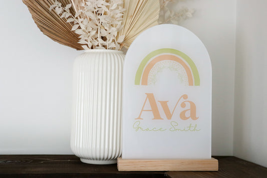 Acrylic Arch Rainbow Personalized Name Sign