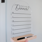 Acrylic Desk Sign | Calendar, To Do + Dinner Plan