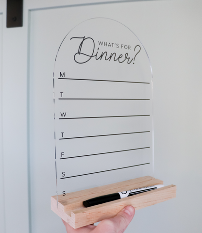 Acrylic Desk Sign | Calendar, To Do + Dinner Plan