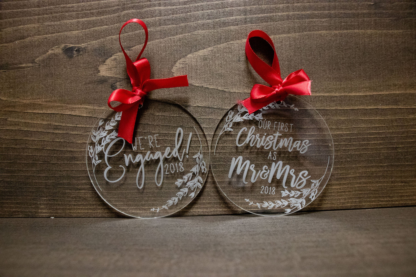 We're Engaged Christmas Ornament