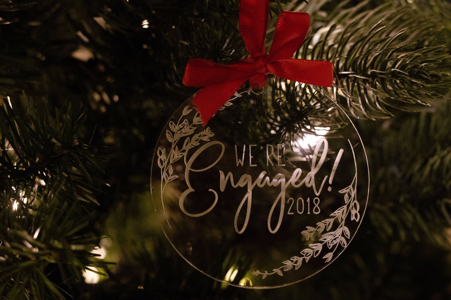 We're Engaged Christmas Ornament