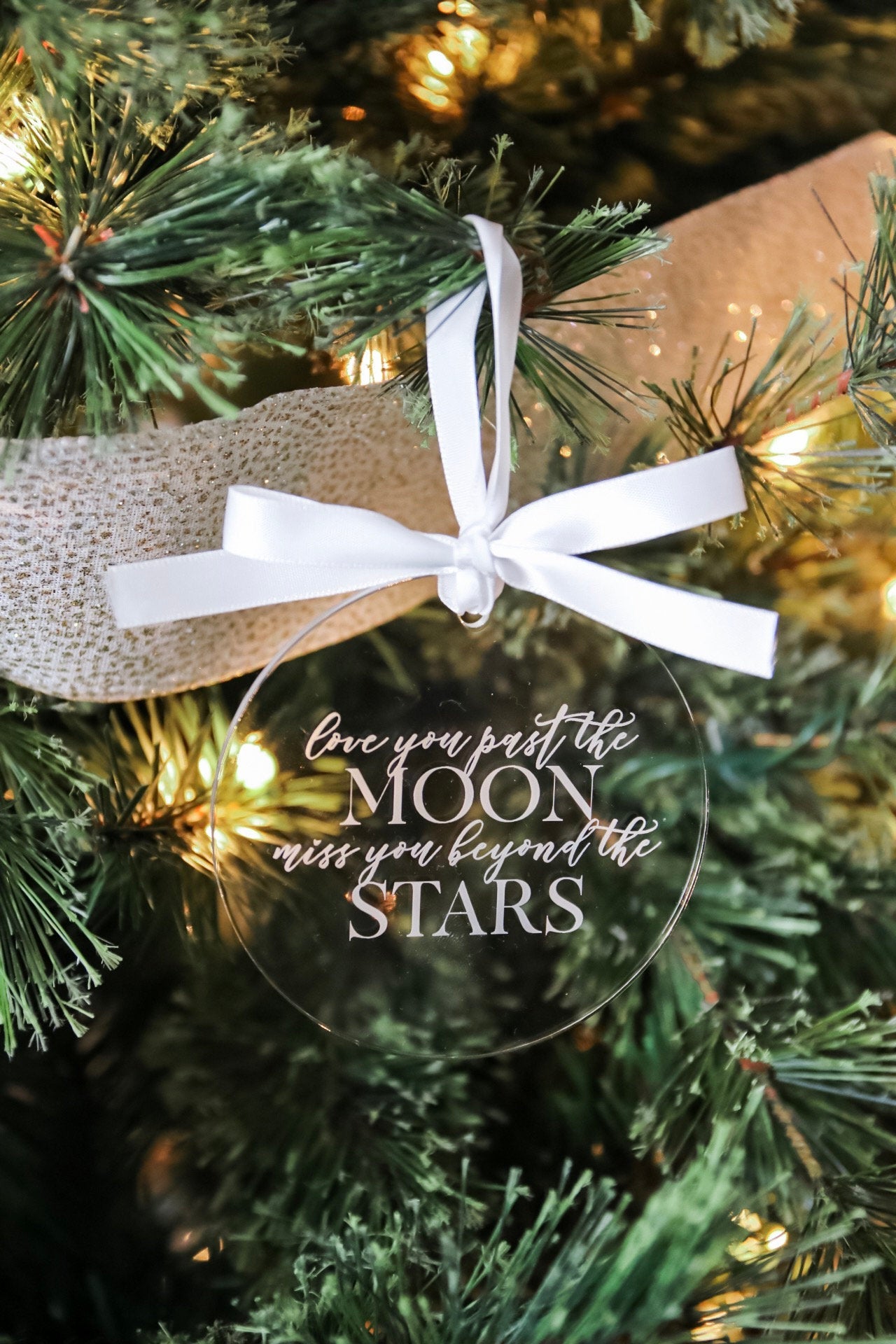 Moon and the Stars Memorial Christmas Ornament