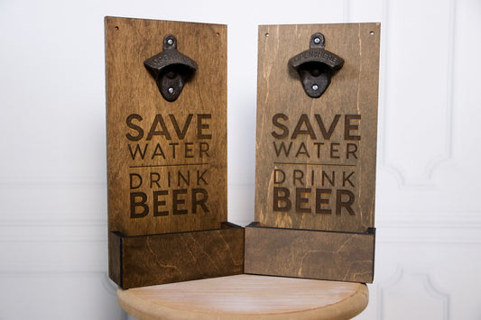 Save Water Drink Beer Wall Mount Bottle Opener | Beer Opener, Cottage Gift, Lake-house Decor, Cottage Decor, Fathers Day, Gift for Dad