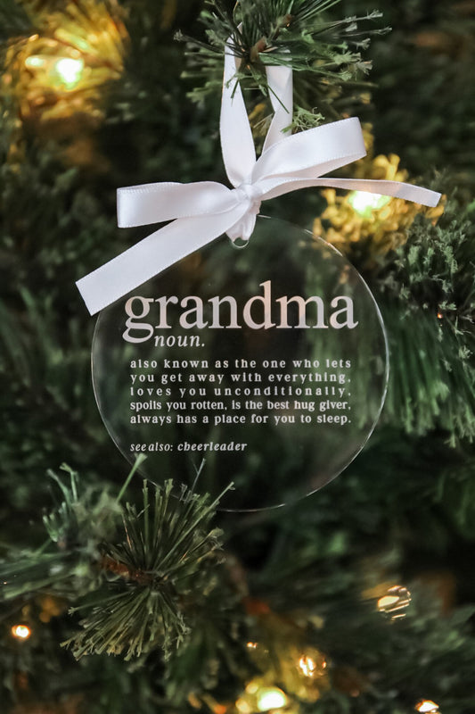 Grandma Definition Christmas Ornament