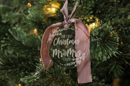 First Christmas As Mr + Mrs, Mrs + Mrs, Mr + Mr Ornament