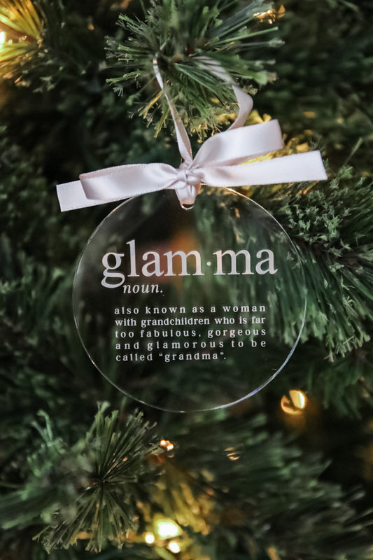 Glam-ma Definition Christmas Ornament